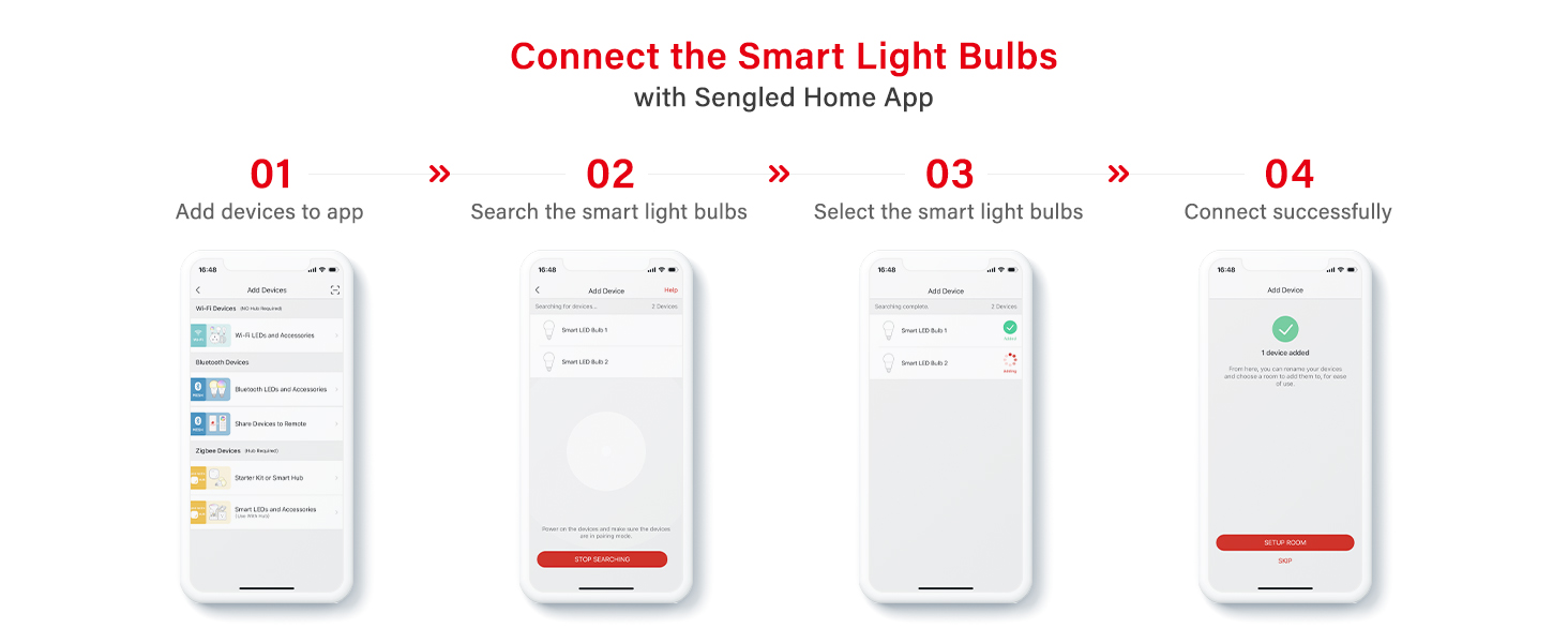 Connect the smart bulbs