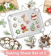 Stainless Steel Baking Sheet Set of 2, Deedro Cookie Sheet Metal Baking Pan Oven Tray, Non Toxic ...