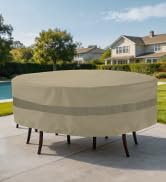 SunPatio Patio Round Table and Chairs Cover, Heavy Duty Waterproof Patio Furniture Set Cover for ...