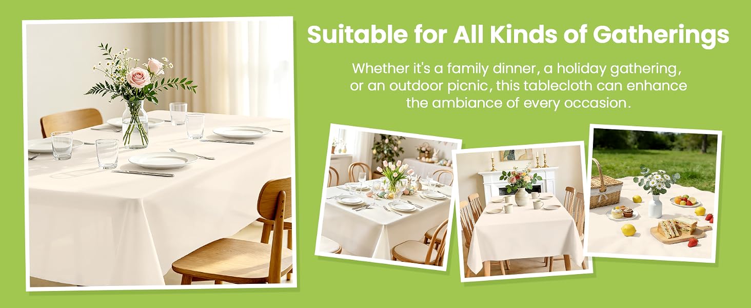 Cream tablecloth plastic