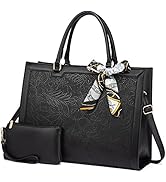 LOVEVOOK Laptop Tote Bag for Women, 15.6 Inch Work Computer Bag Large Capacity Leather Handbag, S...