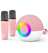 goopow Mini Karaoke Machine Speaker for Kids Adults, Portable Bluetooth Microphone Song Toys with...