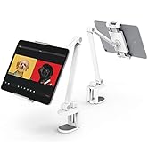 iPad Desk Mount, Adjustable Tablet Holder Clamp, 360 degree Rotation, Sturdy Aluminum Tablet Arm ...