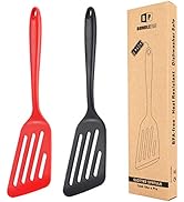 Pack of 2 Silicone Fish Spatula, Non-stick Large Slotted Flipper Turner, High Heat Resistant Kitc...