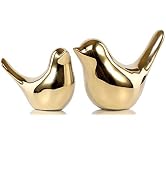 FANTESTICRYAN Small Birds Statues Gold Home Decor Modern Style Figurine Decorative Ornaments for ...