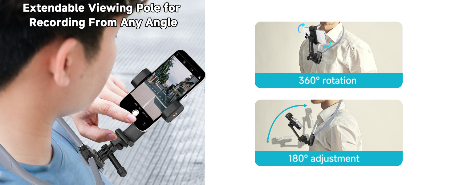 extendable viewing pole for recording from any angle