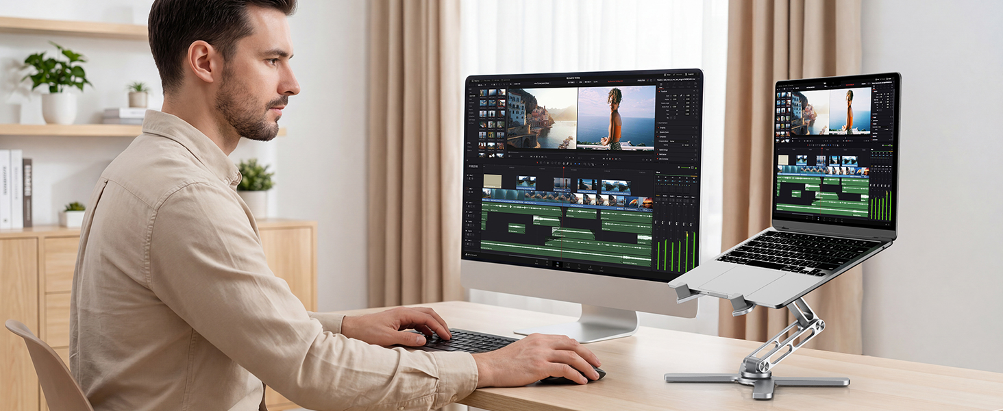 TECKNET Laptop Stand for Desk with 360° Rotating Base