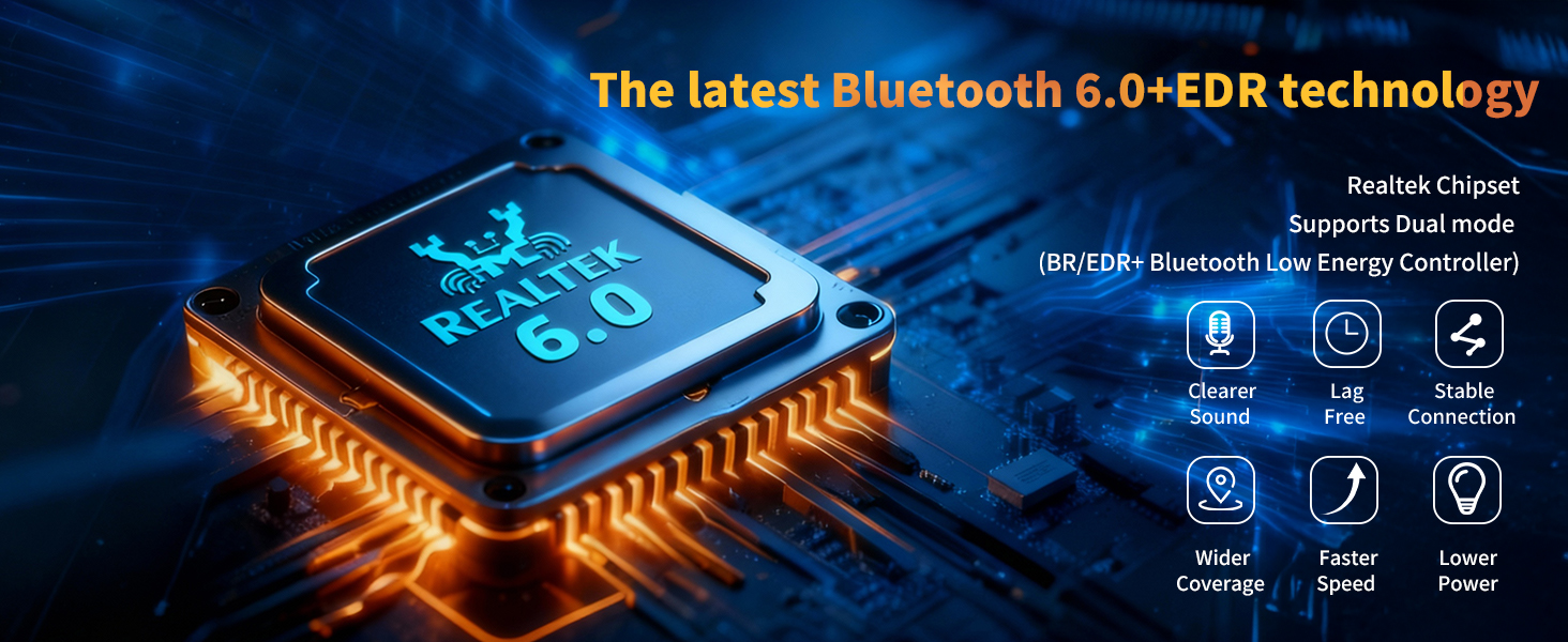 Plug&amp;amp;Play USB Bluetooth 6.0 Adapter for Desktop PC Pair BT Headphones/Speaker/Mouse/Keyboard/Printer