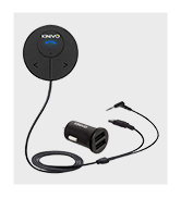 kinivo bluetooth car kit 3.5mm aux input phone calls aptX audio stereo microphone music noise cancel