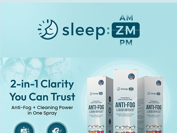 Sleep ZM 2-in-1 Anti-Fog Lens Cleaner. Anti-fog protection and cleaning power in one easy spray