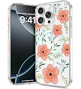 Jelanry Floral &amp; MagSafe Slim Clear Case for iPhone 16 Pro Max Women Girls | Kawaii Cute Flower P...