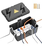 Large Outdoor Electrical Box, IP54 Waterproof Extension Cord Cover Weatherproof with 8 Cable Seal...