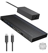 Laptop Docking Station, Docking Station 3 Monitors with 2* DP+HDMI, 4K@144Hz,130W PD Charger, USB...