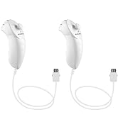 Ankey 2Packs Nunchuck Controller Remote Replacement for Nintendo Nunchuk Wii Wii U Console White
