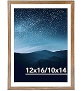 JCJMY 12x16 Picture Frame Rustic Brown with 10x14 Mat for 30 x 40cm Diamond Art Painting, Display...