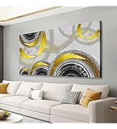 Yellow Abstract Smart Line Pictures Canvas Wall Art for Living room Bedroom Wall Decor,Smart Line...