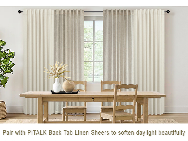 Pair with PITALK Back Tab Linen Sheers to soften daylight beautifully.