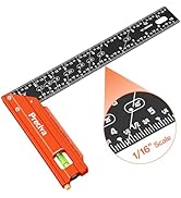 Preciva 12” Carpenter Square Ruler - Aluminum Alloy Framing Square, Right Angle Ruler Metal Squar...