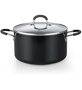Cook N Home 6-Quart Nonstick Stockpot with Lid, Professional Granite Stock Pot Non Stick Soup Gum...