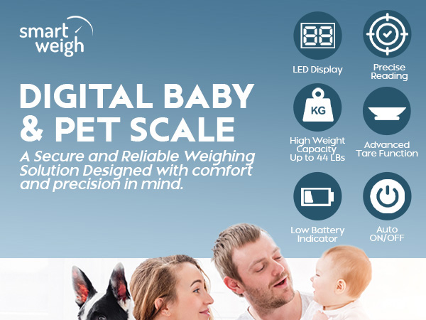 Smart weigh digital baby scale family pet scale secure reliable weighing solution comfort precision