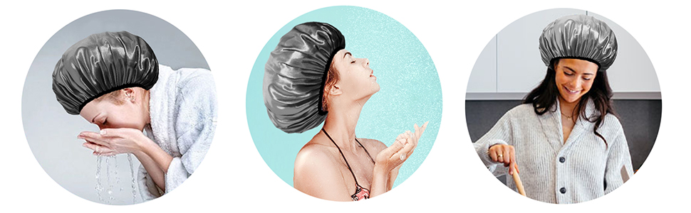 black shower cap for men
