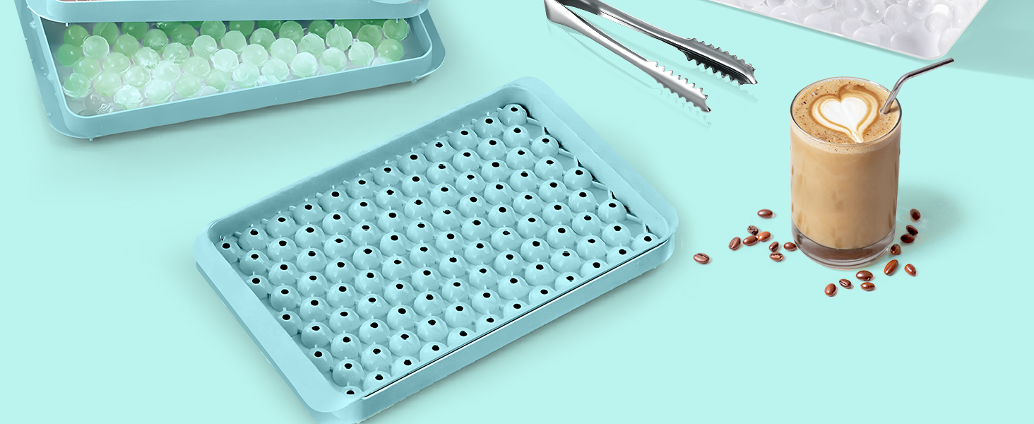 Mini Round Tiny Pebble Nugget Crushed Ice Cube Tray Freezer Ice Mold Ice Box Straw Bin Container 
