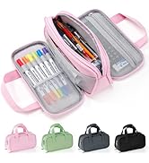 Zannaki Large Pencil Case, Big Capacity Pencil Pouch Pen Bag with 3 Compartment, Portable Canvas ...