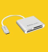 EZQuest USB-C Card Reader, Aluminum, Simultaneous Read and Write, for MacBook, MacBook Pro, MacBo...