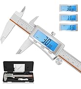LAYME Digital Caliper, 6 Inch Rechargeable Calipers with Backlight LCD Screen, Stainless Steel Ca...