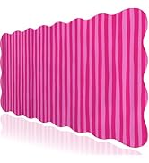 L-SPOUTTO Hot Pink Striped Mouse Pad,Scalloped Desk Mat XXL Large Geometric Gaming Mousepad,35.4x...