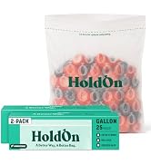 HoldOn Compostable Gallon Freezer Bags, 50 Bags - Leak Proof Gallon Bags for Travel &amp; Kitchen Mea...