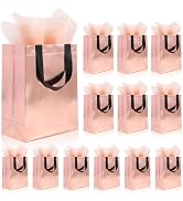 12 Pack Reusable Gift Bags with Handles &amp; 24 Tissue Papers, 10x4x8 Inch Iridescent Gift Bags with...
