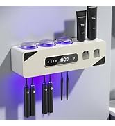 Toothbrush Holders for Bathrooms,Automatic Toothpaste Dispenser Space Saving Toothbrush and Tooth...