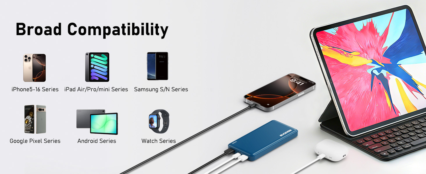 Broad Compatibility portable charger 10000mah