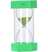 Colorful Sand Timers, Hourglass Sand Timers 5 Minutes Sandglass Timer with Protective Cover for T...