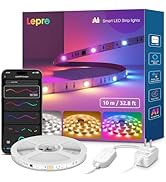 Lepro S2 AI Smart LED Strip Lights - 32.8ft RGBCW Light Strips with 2700K-5700K Tunable Warm Whit...