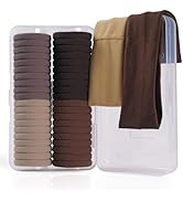 FHALLYNN 40PCS Brown Hair Ties No Damage,Ponytail Holders &amp; Hair Bands for Women's Hair,2PCS Clot...