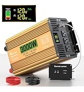 Pure Sine Wave Inverter, 3000 Watt Inverter, DC 12V Inverter to 110V/120V AC, 6000W Peak with Rem...