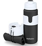 Nefeeko Collapsible Water Bottle, BPA Free 26oz Foldable Water Bottle for Travel Sports, Leak-Pro...