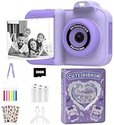 Kids Camera Instant Print(Including 5 Rolls of Printing Paper)+1 Mini Photo Album