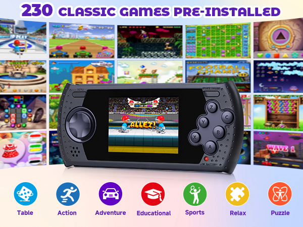230 classic games pre-installed