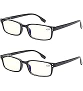 Kerecsen Computer Glasses 2 Pair UV Protection, Anti Blue Rays, Anti Glare and Scratch Resistant ...