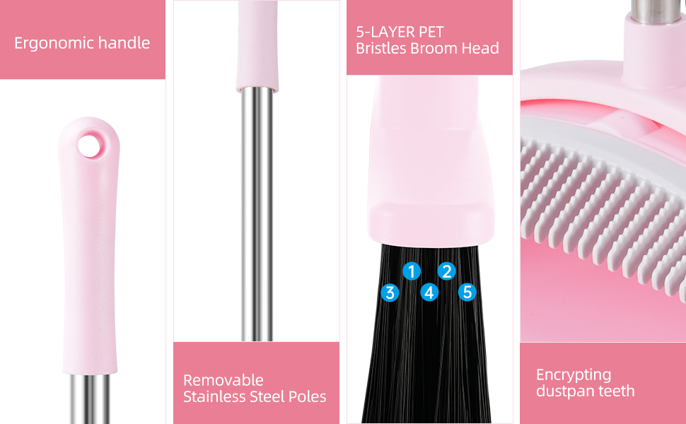 BSKLIN broom and dustpan set