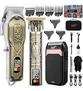 LQT Cordless Hair Clippers Set for Men, Professional Hair and Beard Trimmer Kit with LED Display,...