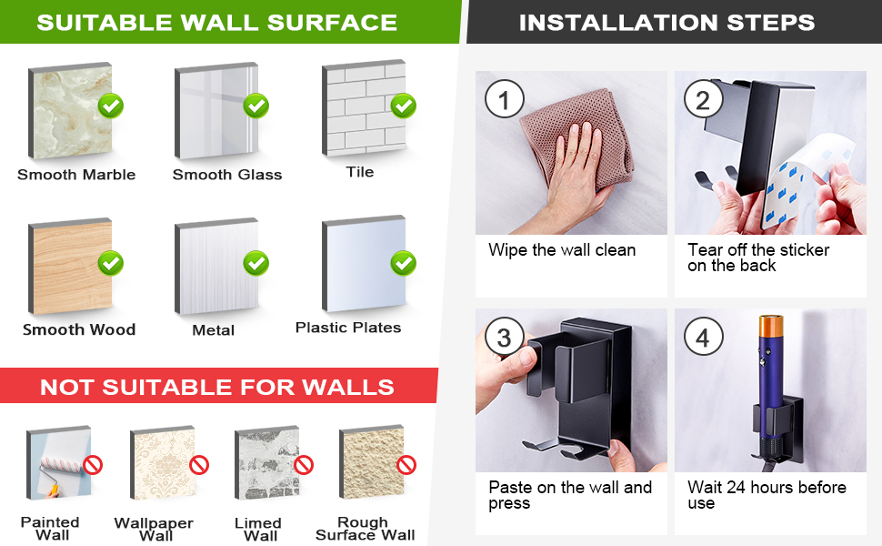 straightener holder WAYASI wall mounted curling iron holder hair straightener holder for wall