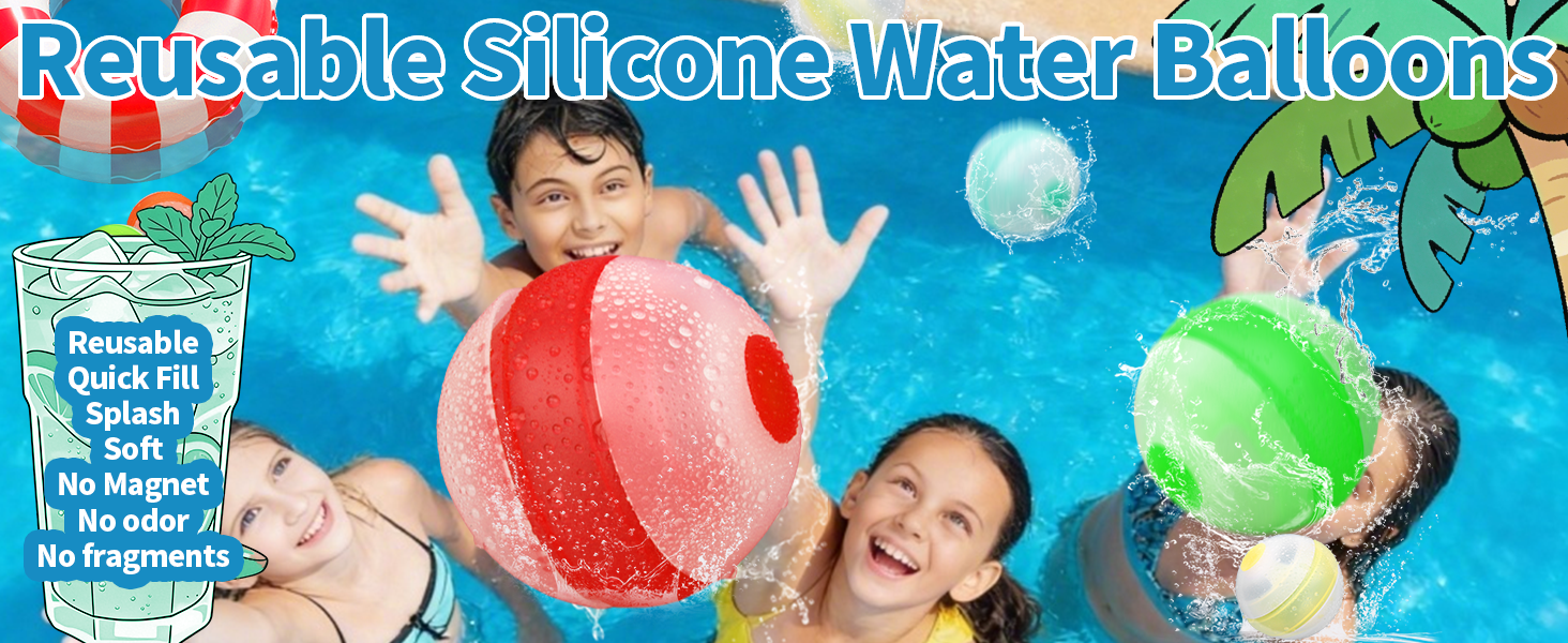 Soft Silicone Reusable Water Balloons Balls for Toddler