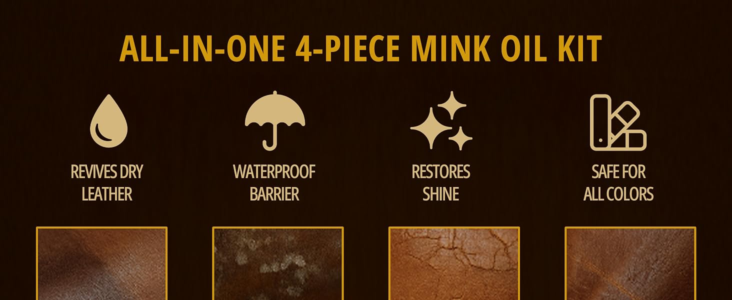 Eagle Mink Oil for Leather Boots All-Natural Leather Conditioner and Cleaner Waterproof Formula