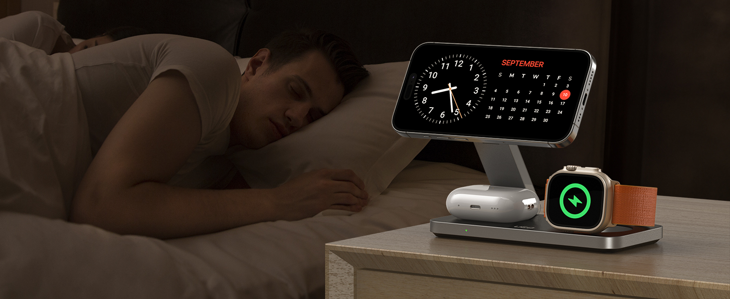 3 in 1 wireless charging station for apple devices