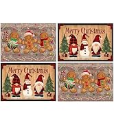 Xmas Placemats Set of 4 Washable Table Place Mats for Dining Kitchen Party Decor