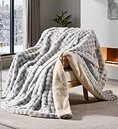 Bubble faux fur heated blanket full size